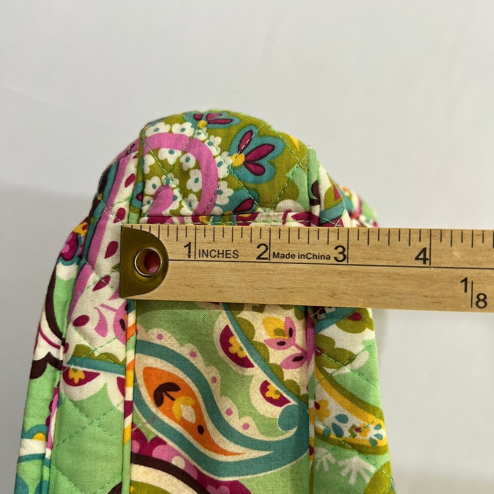 Vera Bradley Tutti Frutti Mailbag Crossbody Bag Quilted Green Pink Paisley - Picture 10 of 15